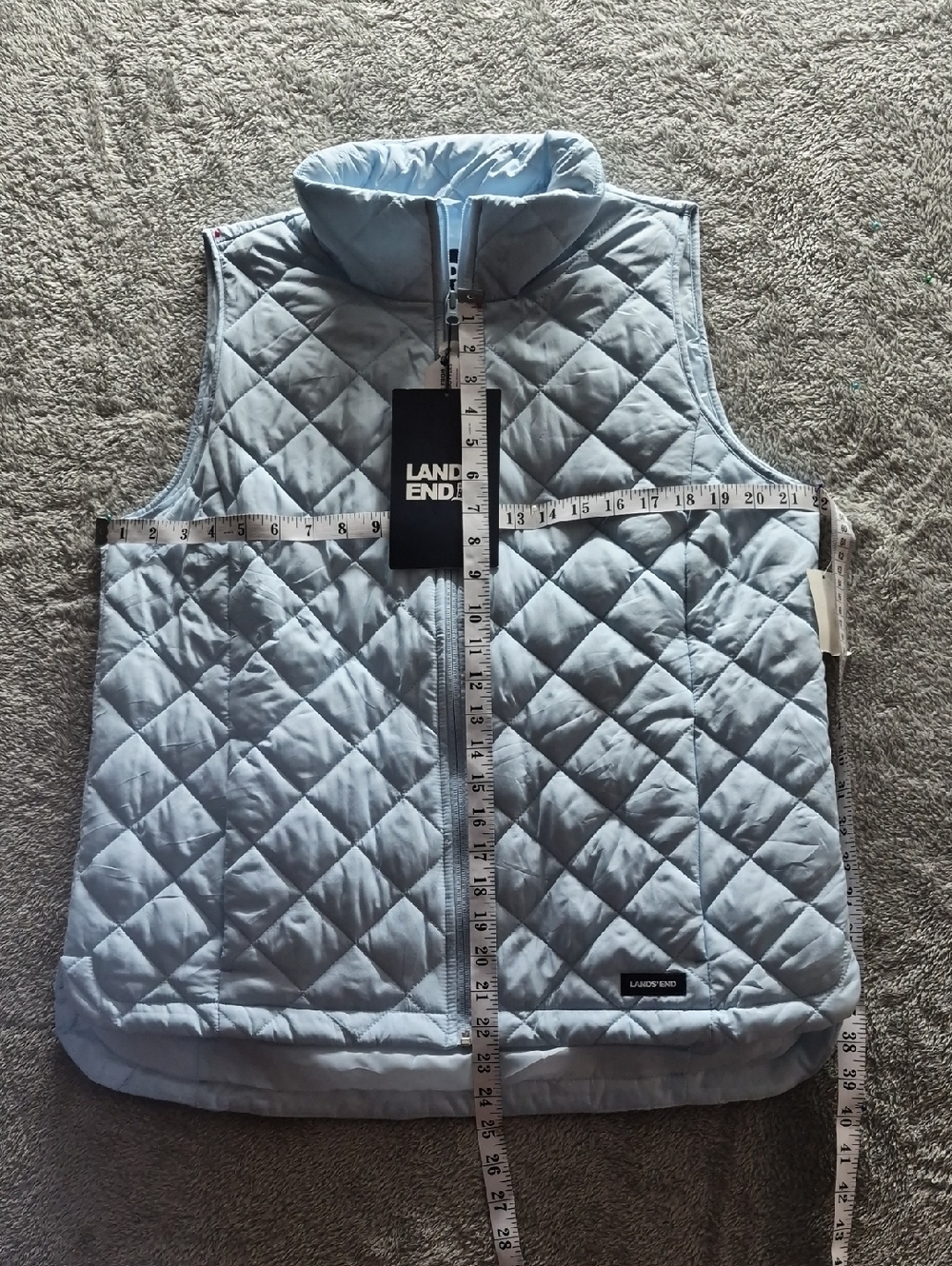 Lands' End Light Blue Quilted Vest - Picture 7 of 7